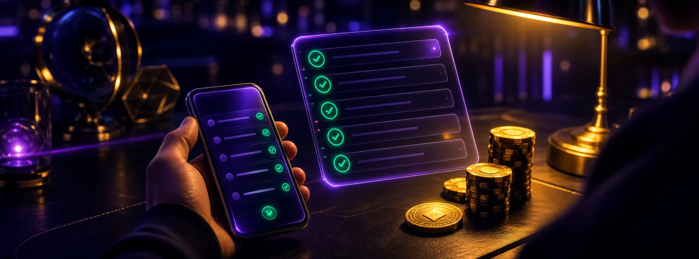 Jugador comprobando las condiciones de una promoción en la pantalla del móvil